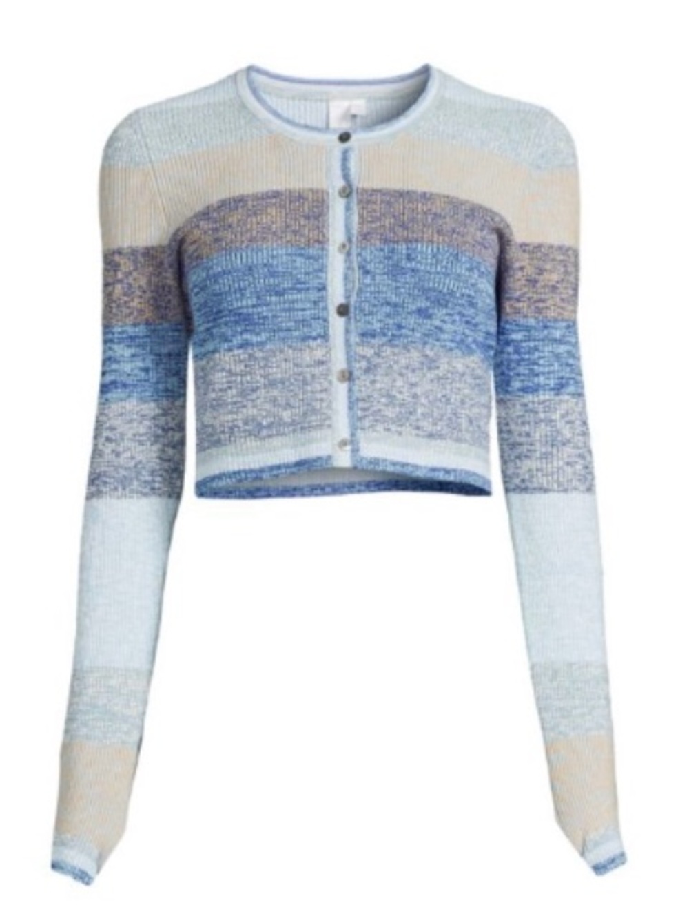 NEW Jonathan Simkhai Blue Striped Crop Cardigan L